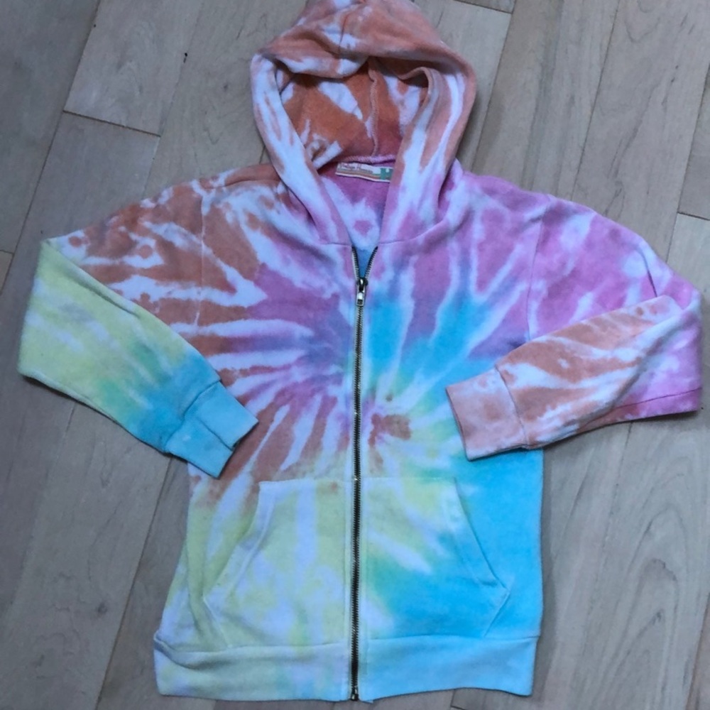 Vintage Havana girls tie dye soft hoodie hooded sweatshirt jacket